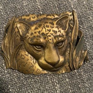 Vintage Jonette Bronze Jaguar Cheetah Leopard In Grass